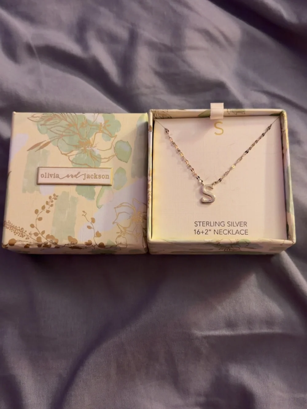 Sterling Silver 'S' Initial Necklace in Silver